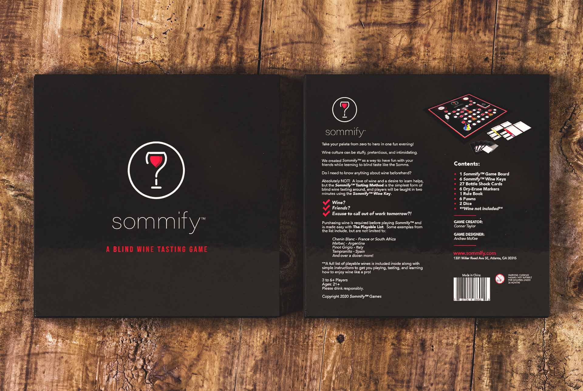 Sommify board game box front and back