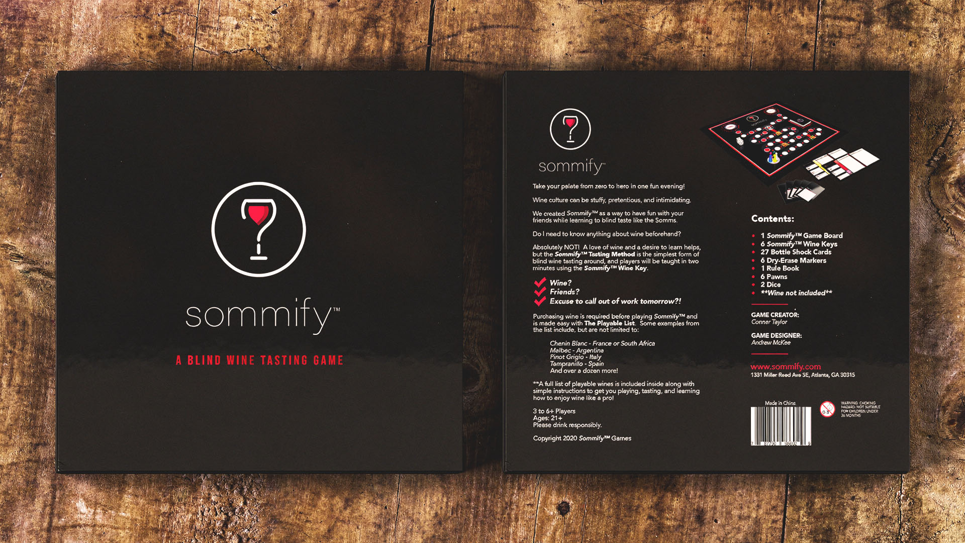 Sommify board game box packaging
