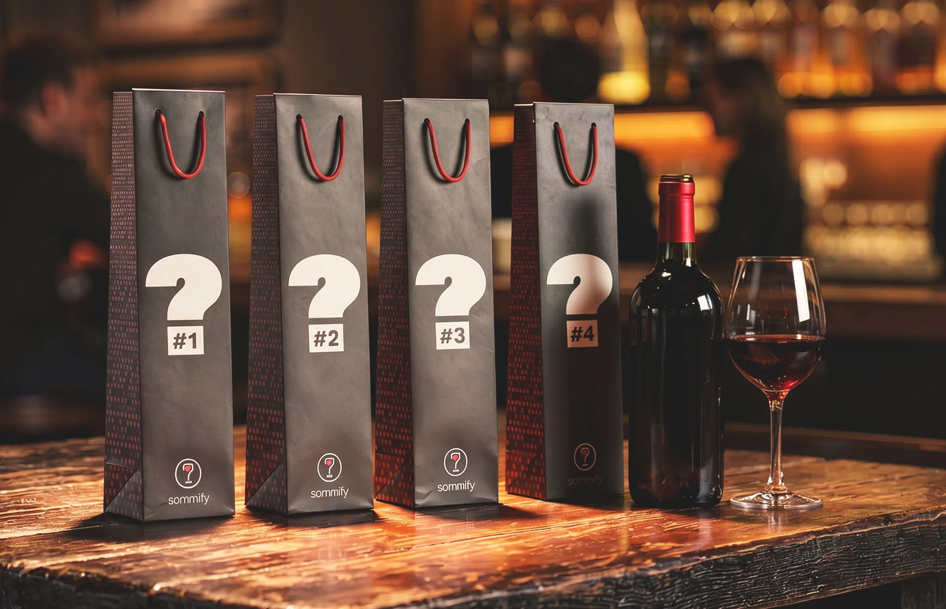Numbered Sommify blind tasting bags