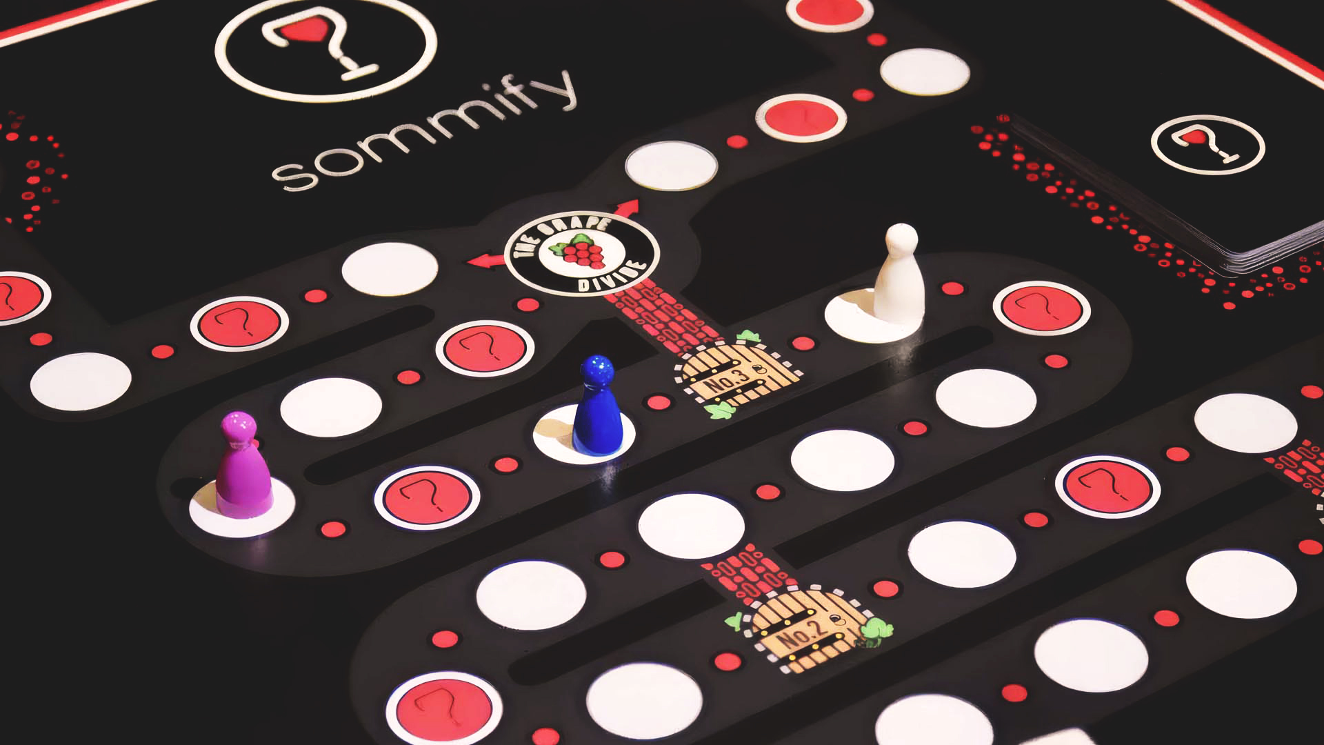 Sommify printed board game with playing pieces