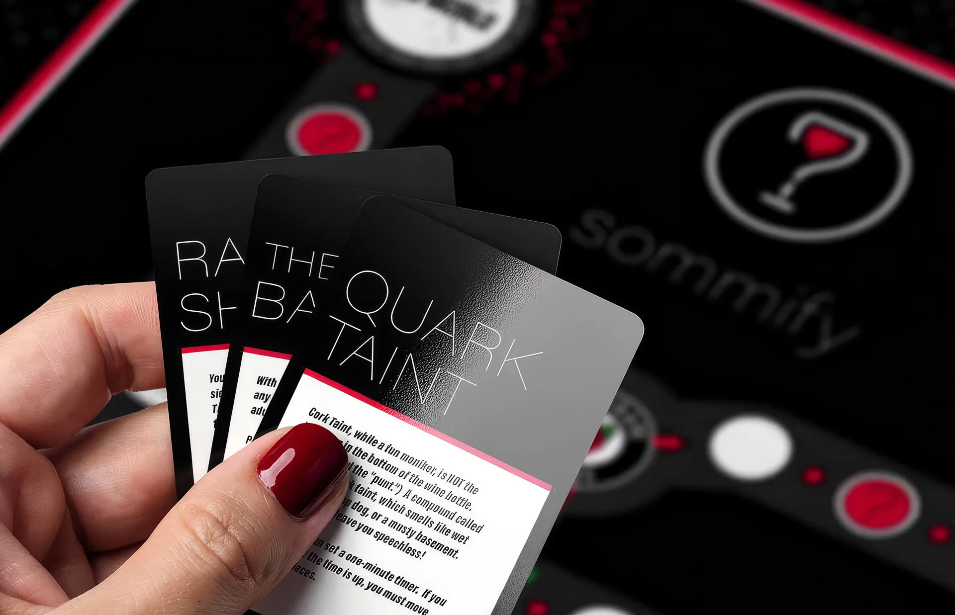 Sommify wine tasting cards held in hand