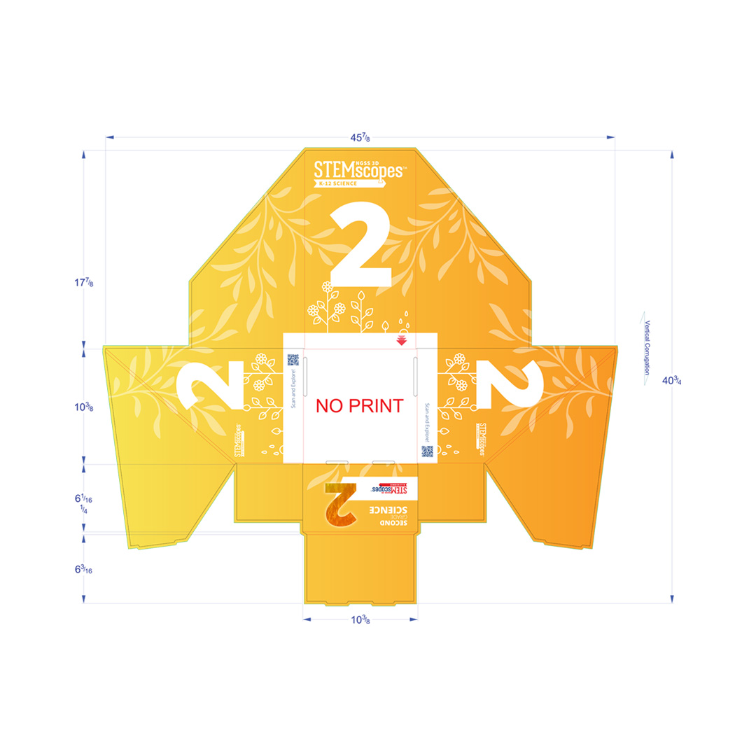 Oregon NGSS second-grade science kit dieline and packaging layout