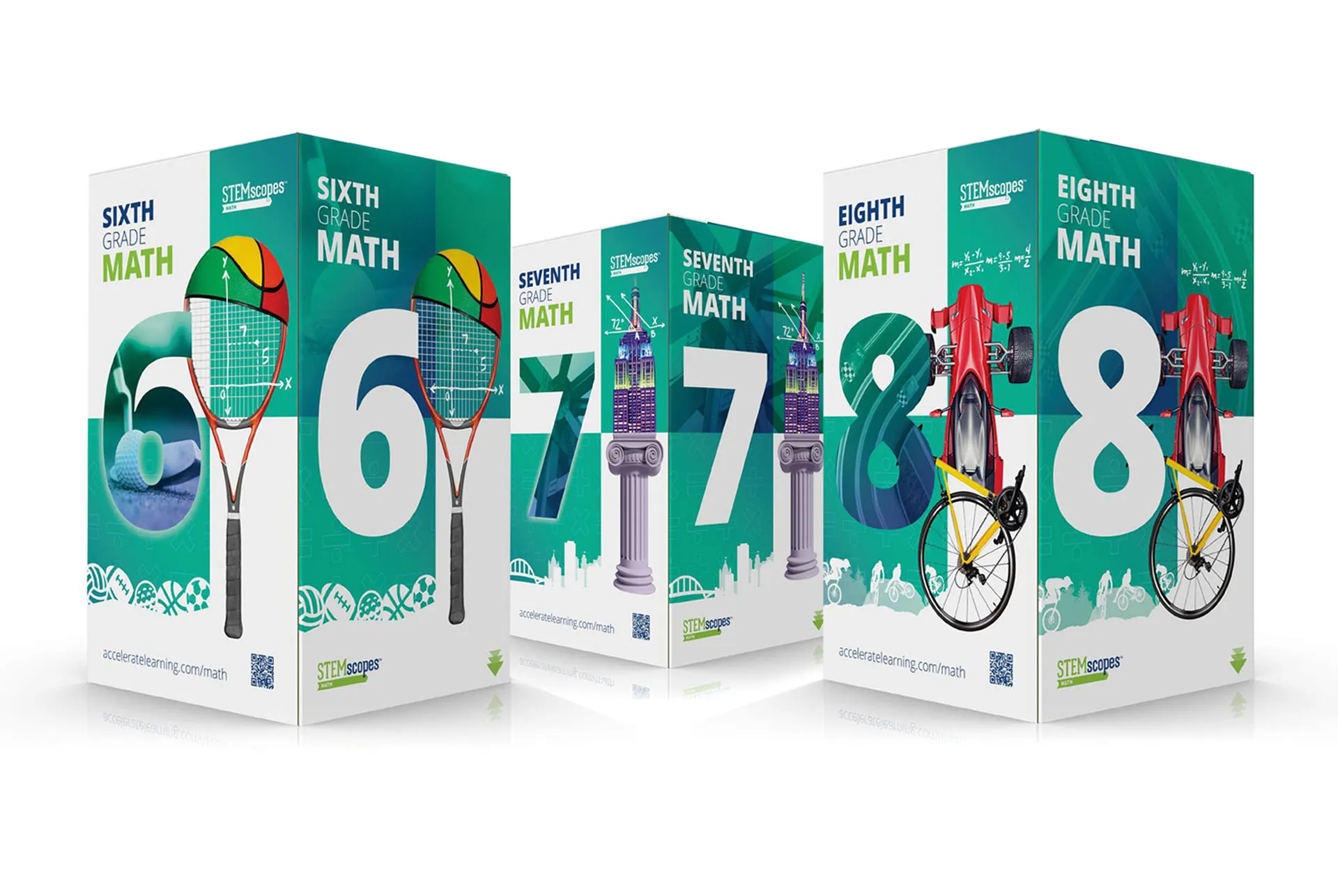 Math Nation middle school math curriculum packaging