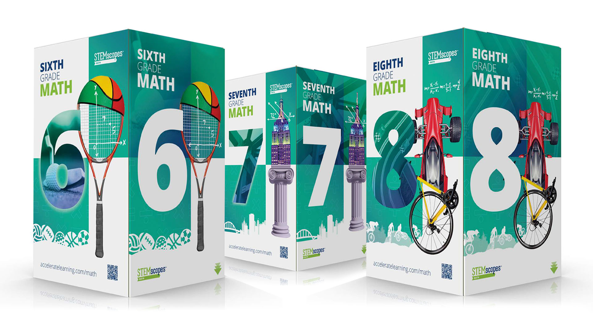 Math Nation middle school math curriculum packaging