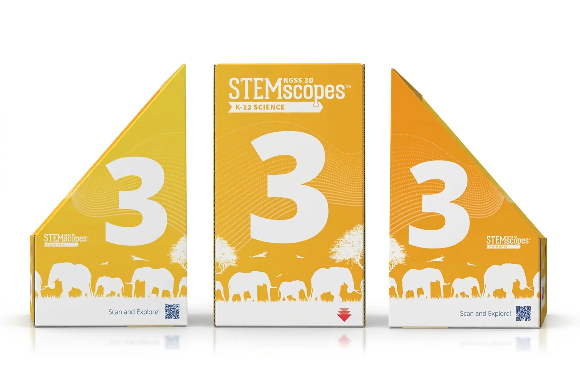STEMscopes third grade science packaging with elephant silhouettes
