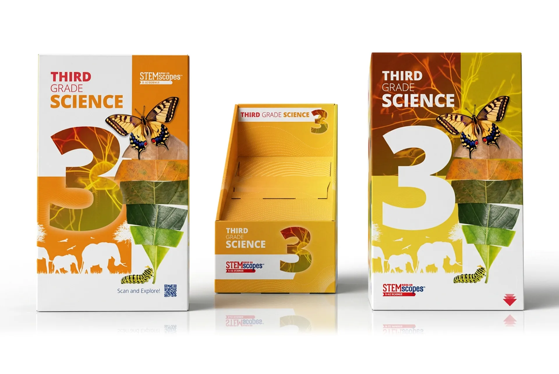 STEMscopes third grade science kit box and open display unit