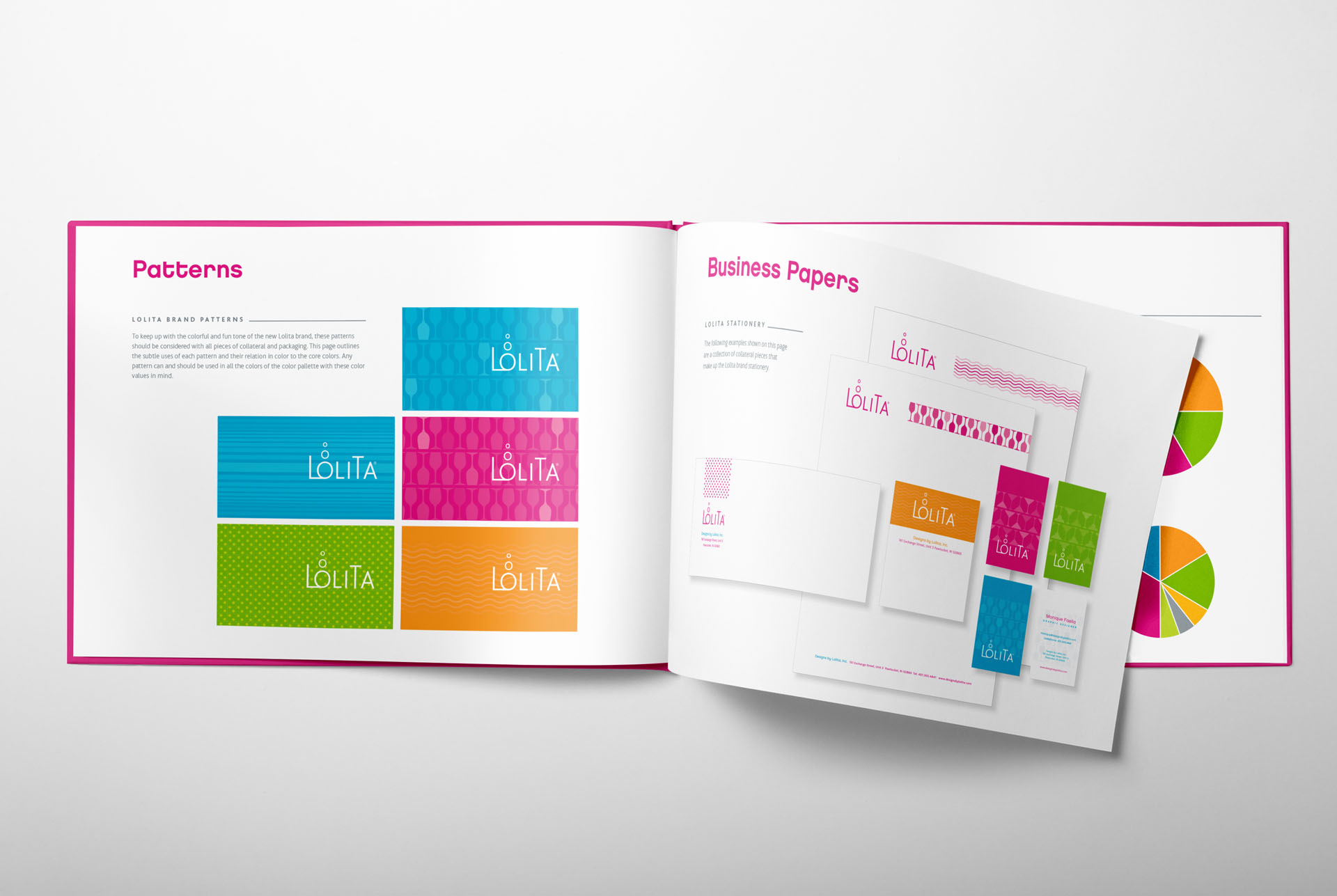 Designs by Lolita brand guidelines, patterns and business papers