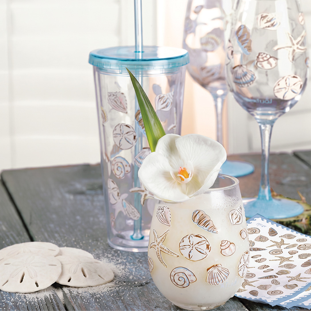 Seashell Designs by Lolita glassware lifestyle scene