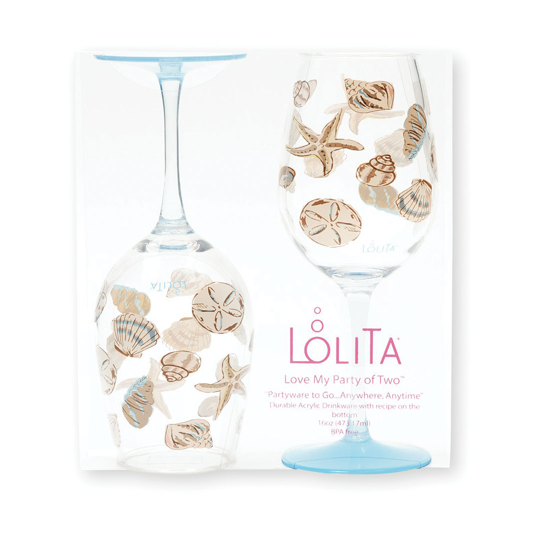 Seashell Love My Party of Two boxed glassware