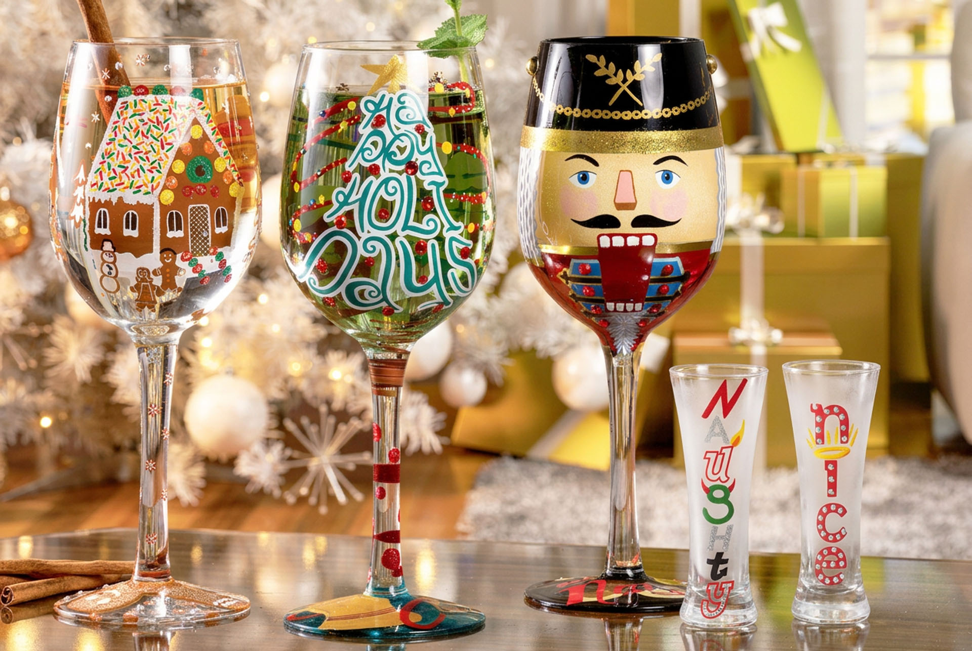 Designs by Lolita Birthday Month painted wine glasses