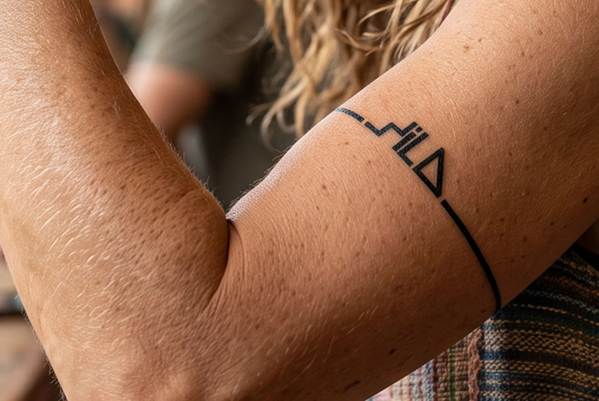 The Wild mark as a fine line tattoo on an inner arm