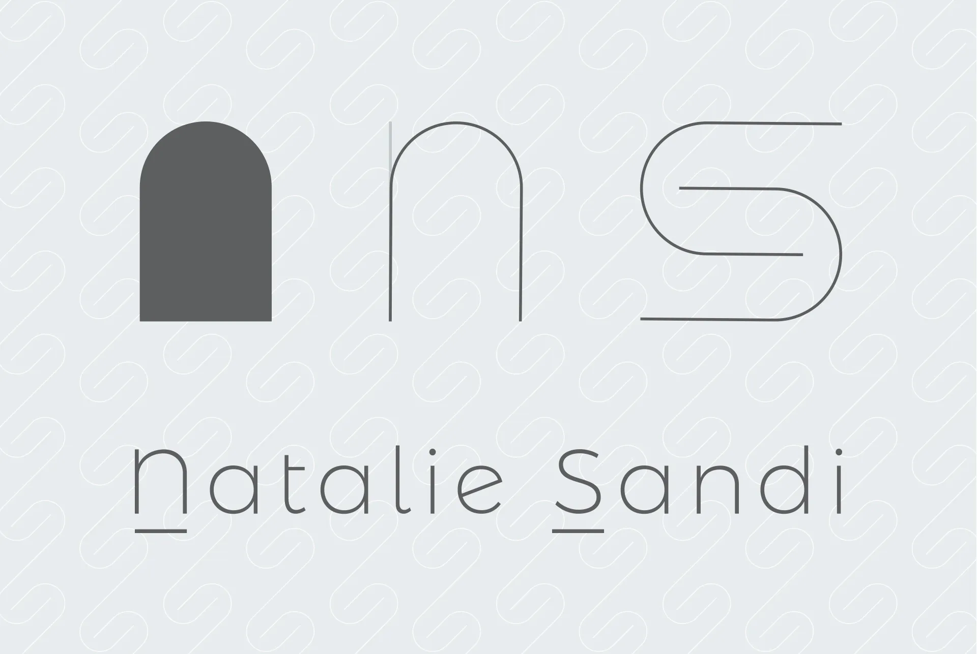 Natalie Sandi monogram built from stenography key shapes