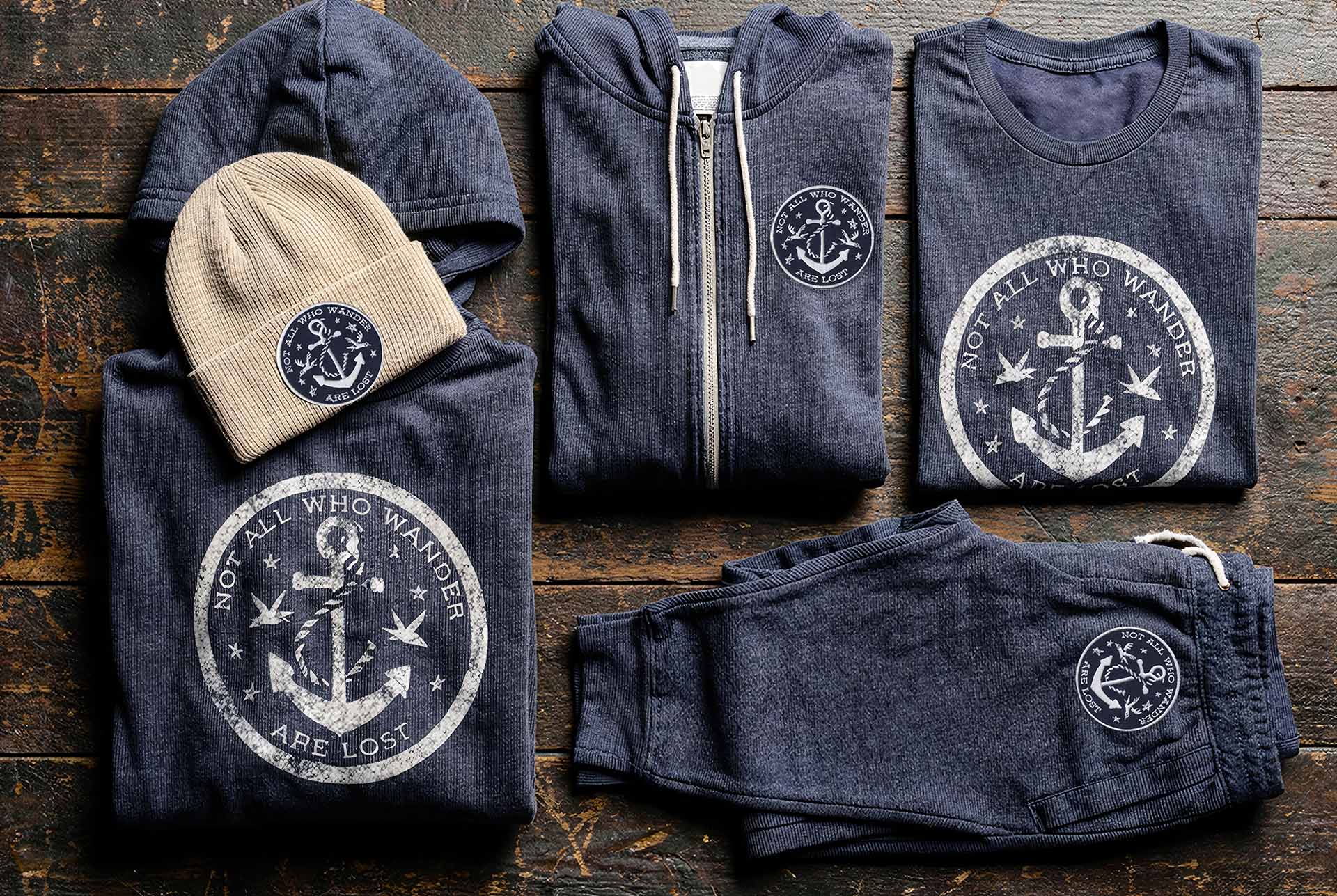 J. James Wanderer apparel in navy and stone