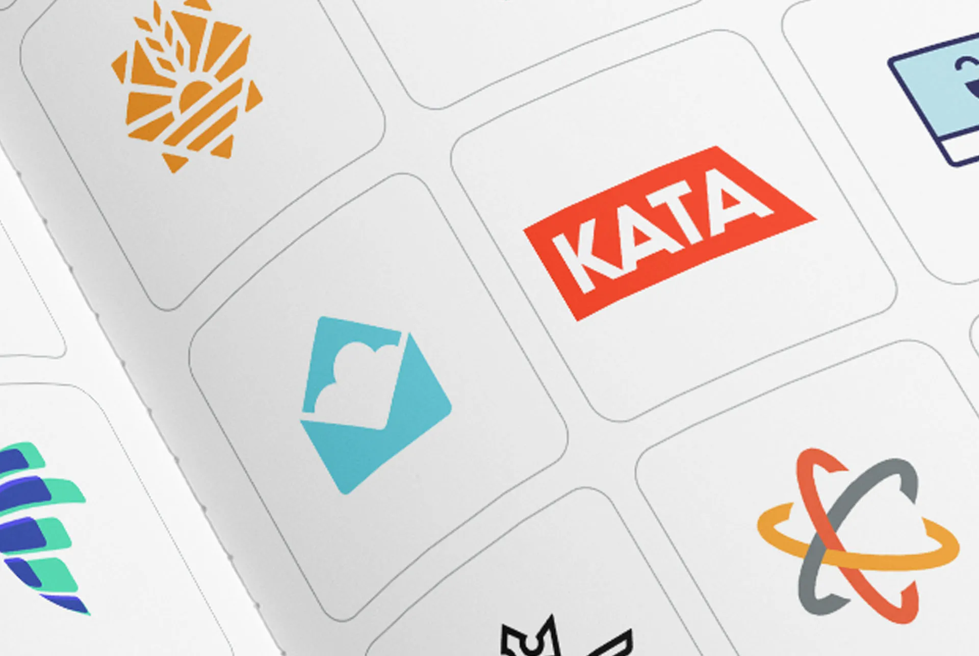 The Kata wordmark printed in the LogoLounge annual, shown in the book's logo grid