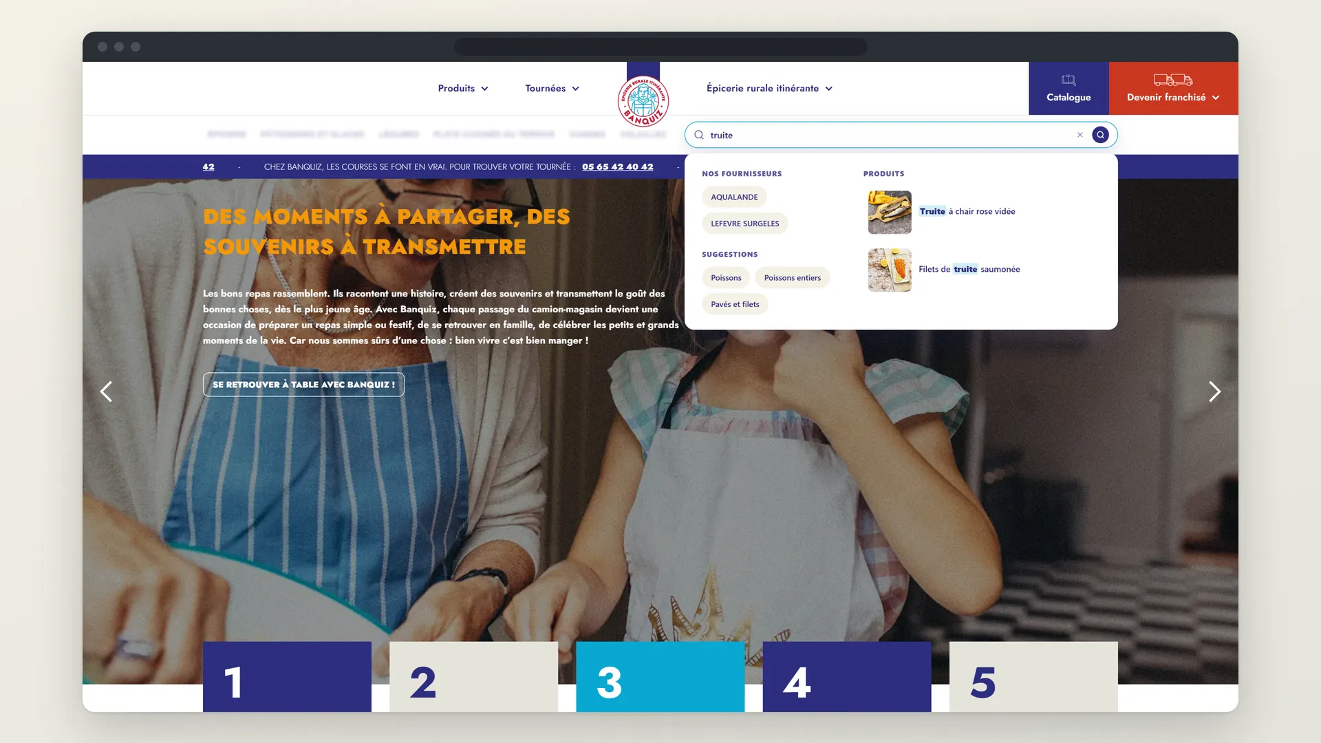 Banquiz, recherche instantanée de produits
