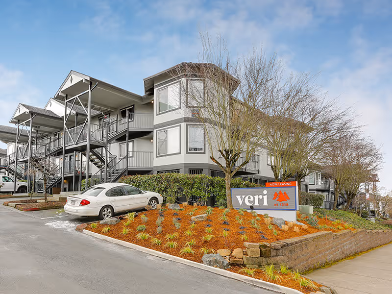 Veri a 1319 exterior with parking lot and sign