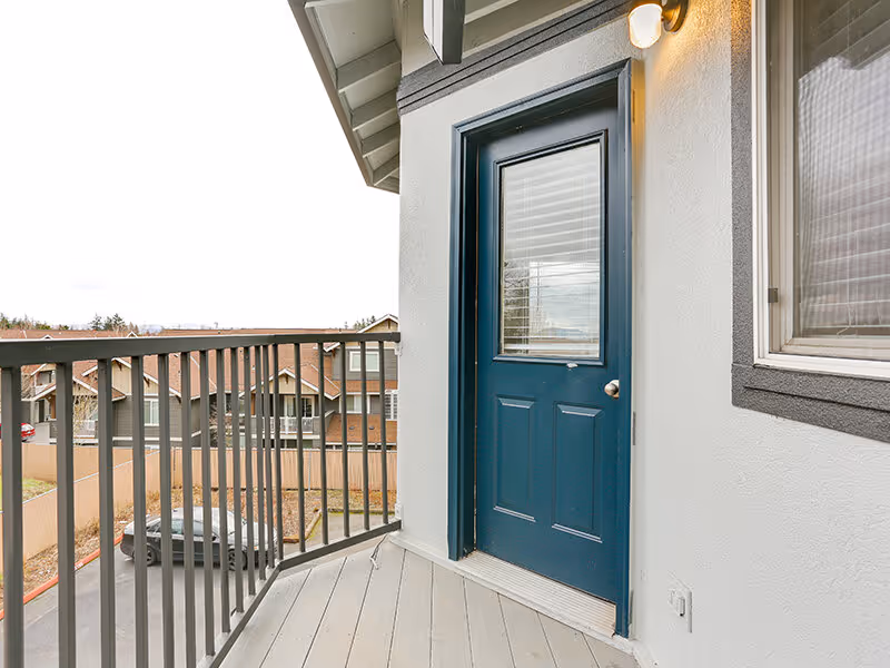 Balcony door from outside on balcony
