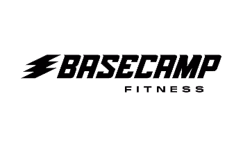 Basecamp Fitness wordmark logo with stylized lightning bolt icon.