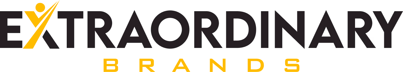 Extraordinary Brands logo with a stylized yellow figure forming part of the letter X.