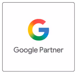 Google Partner logo with multicolored G above the text on a white background.