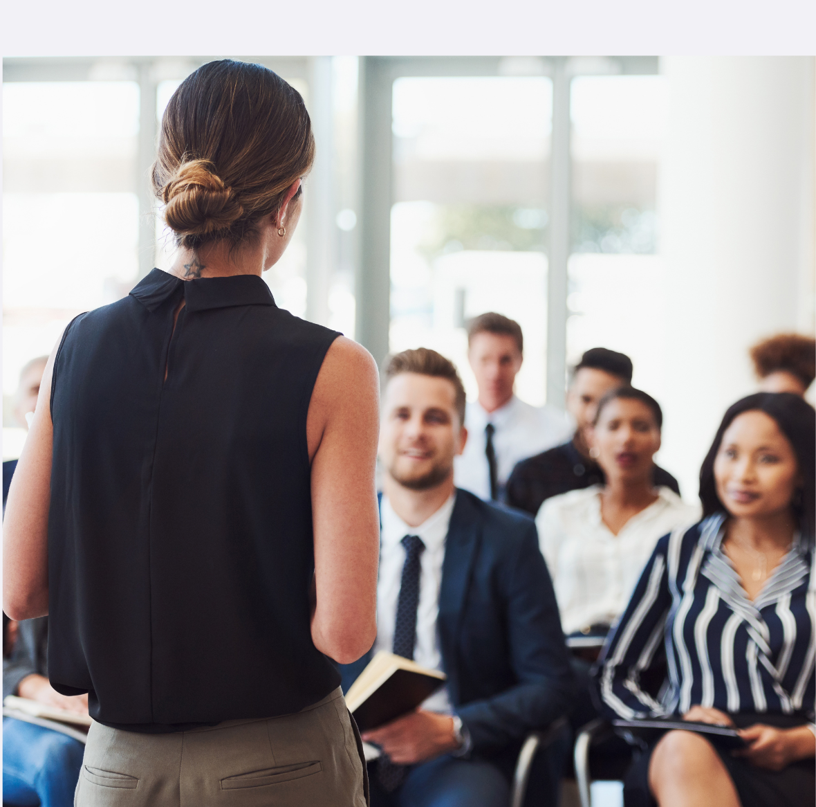 Audience at Identity Shift talk about the reunion. 