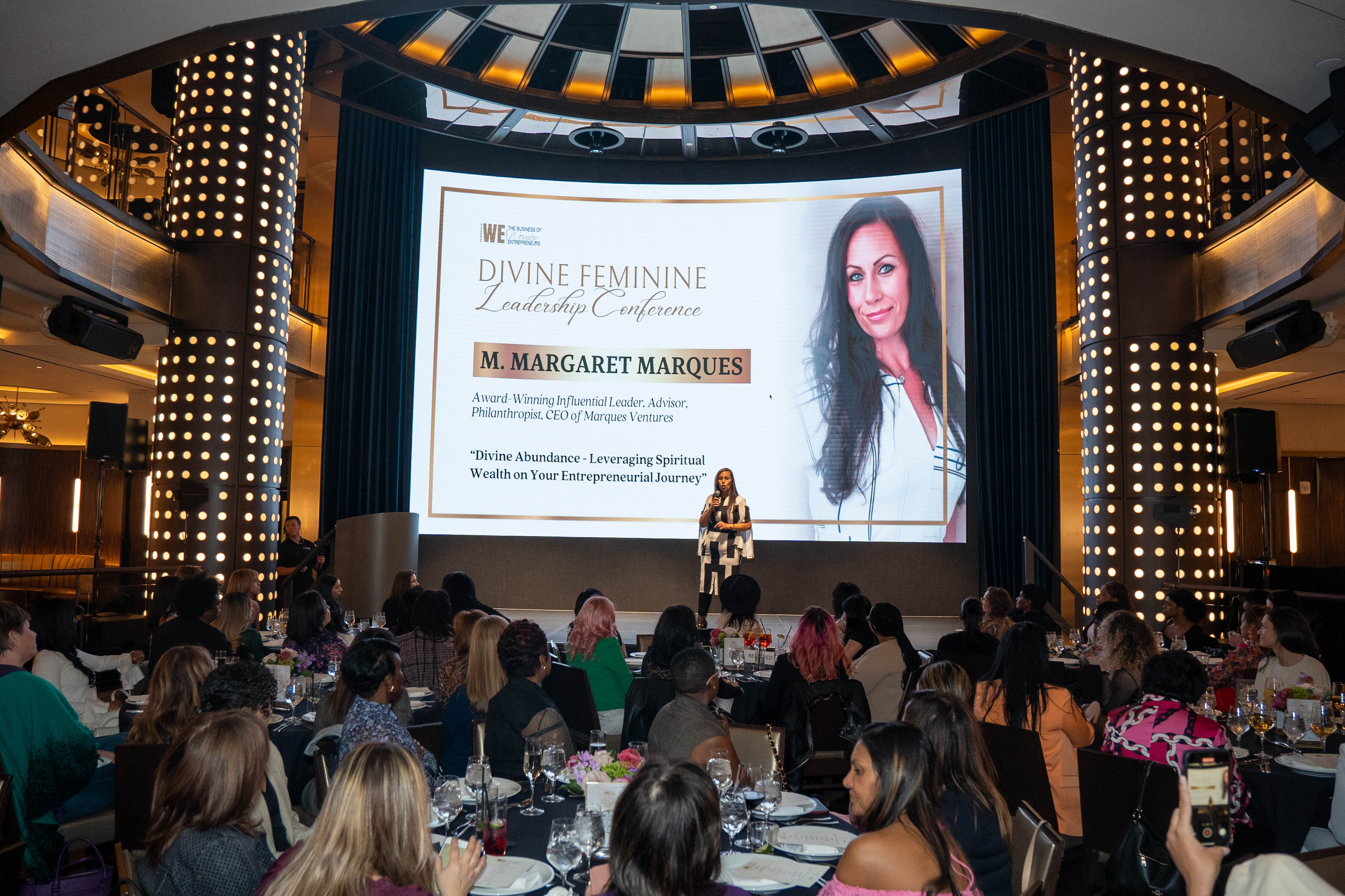 Michelle Margaret Marques on stage in NYC