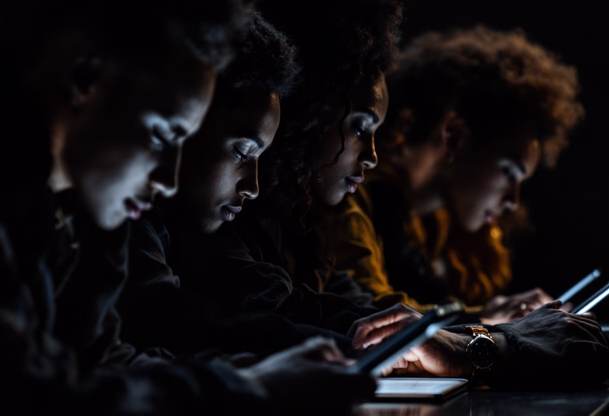 image of students using technology (for edtech)