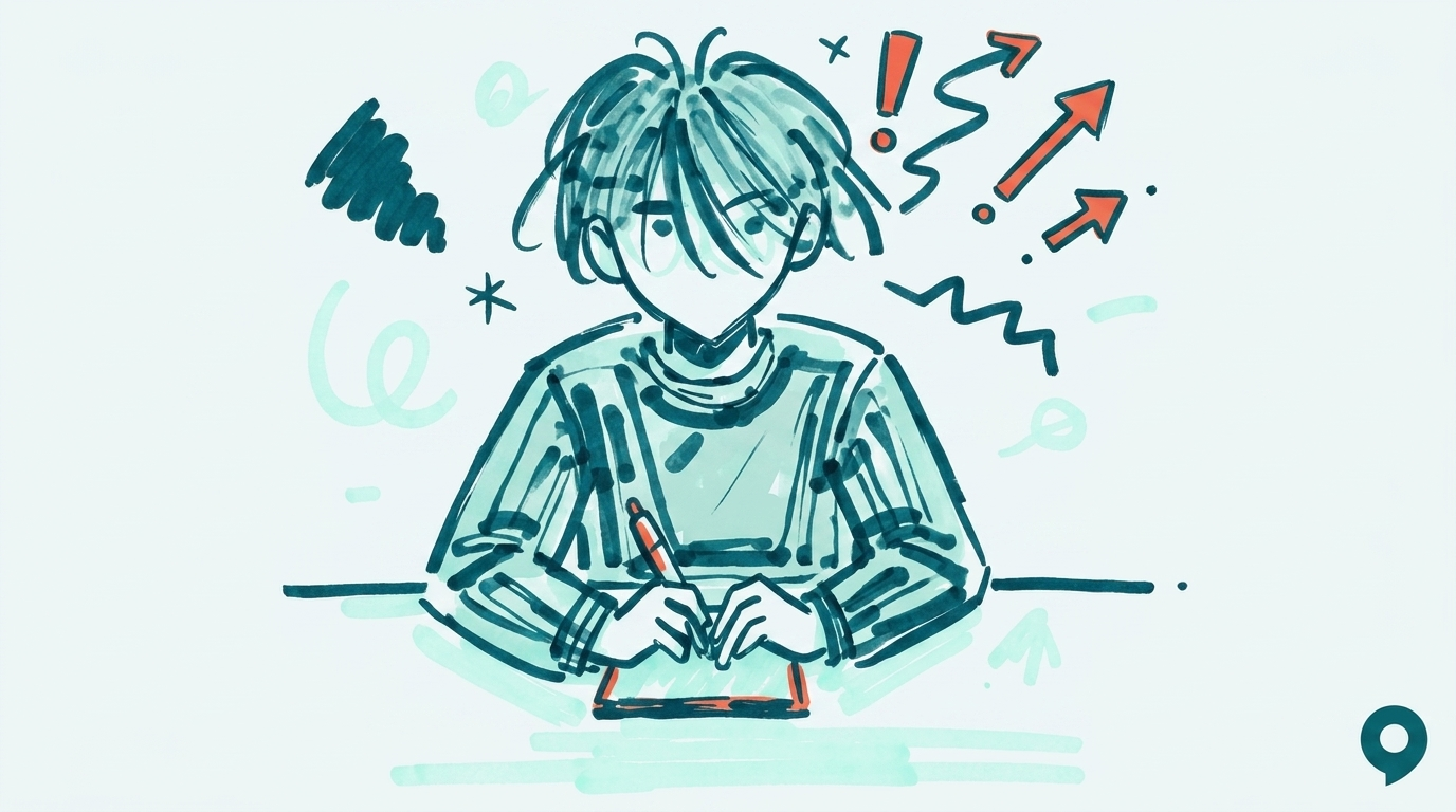 Illustrazione a inchiostro: ADHD e attenzione