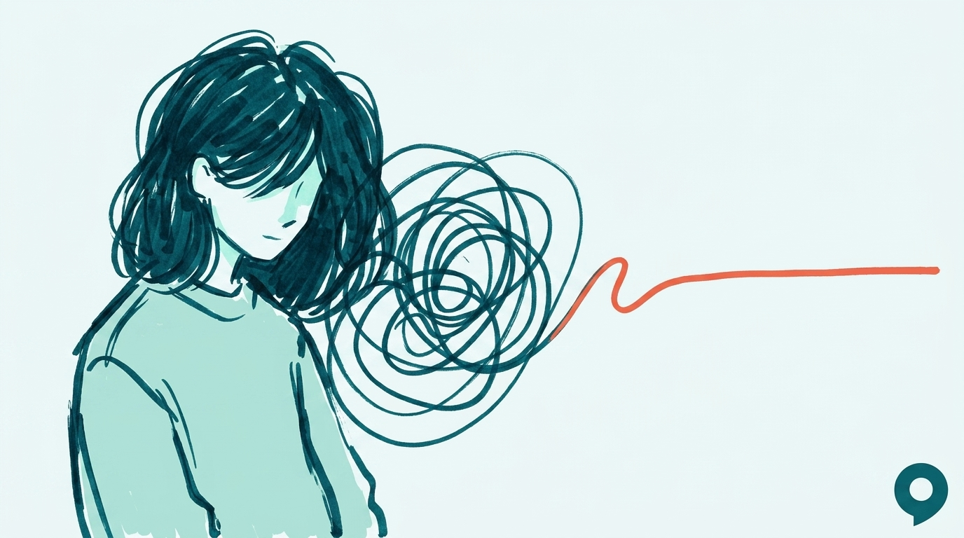 Illustrazione a inchiostro: ansia e OCD