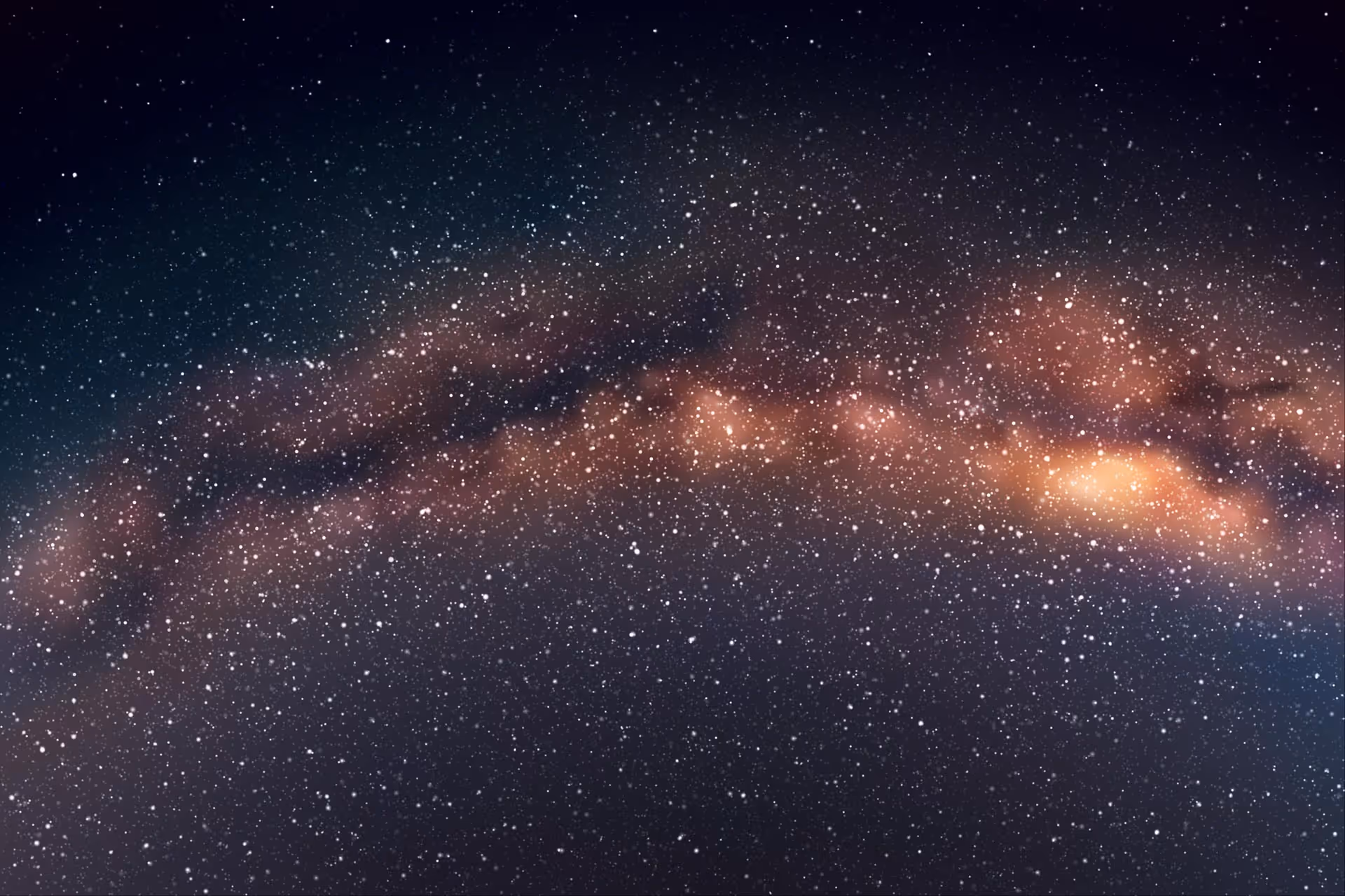 Night sky with a dense field of stars and a visible glowing band of the Milky Way galaxy.