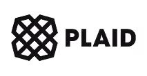 Plaid company logo with geometric icon and text.