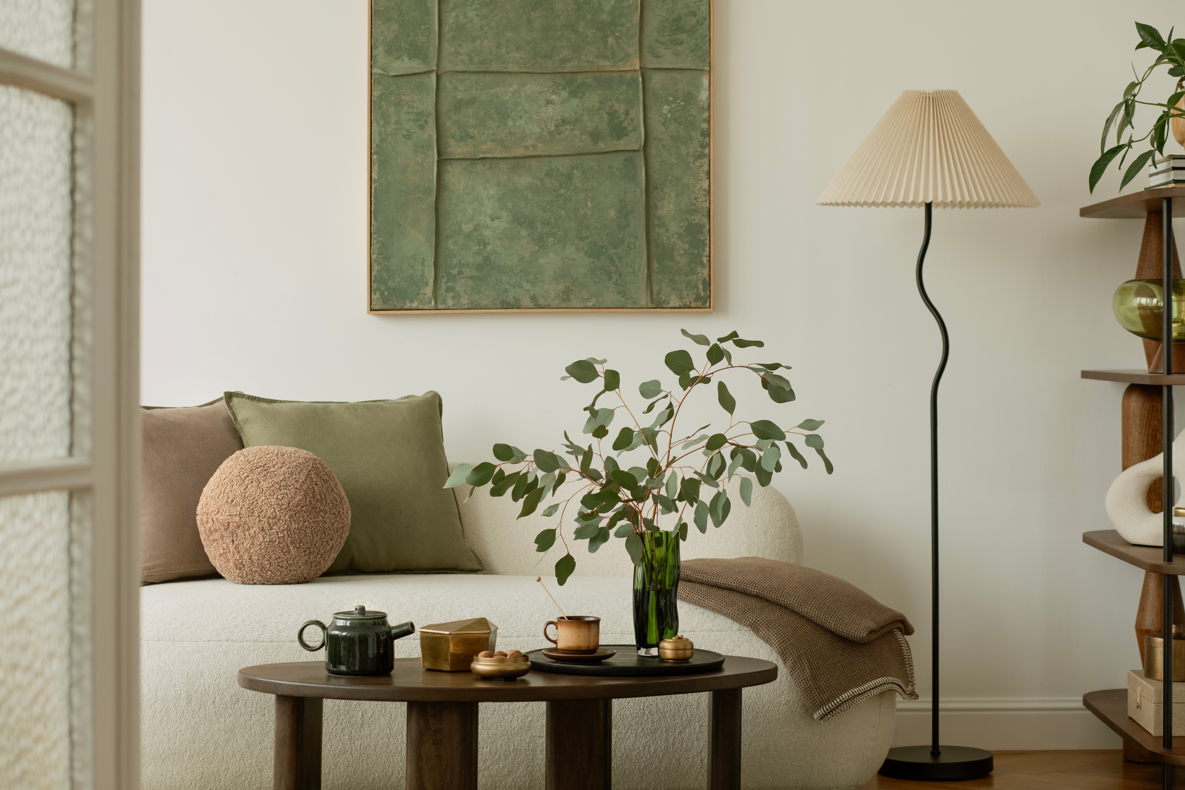 Living room decor stock image