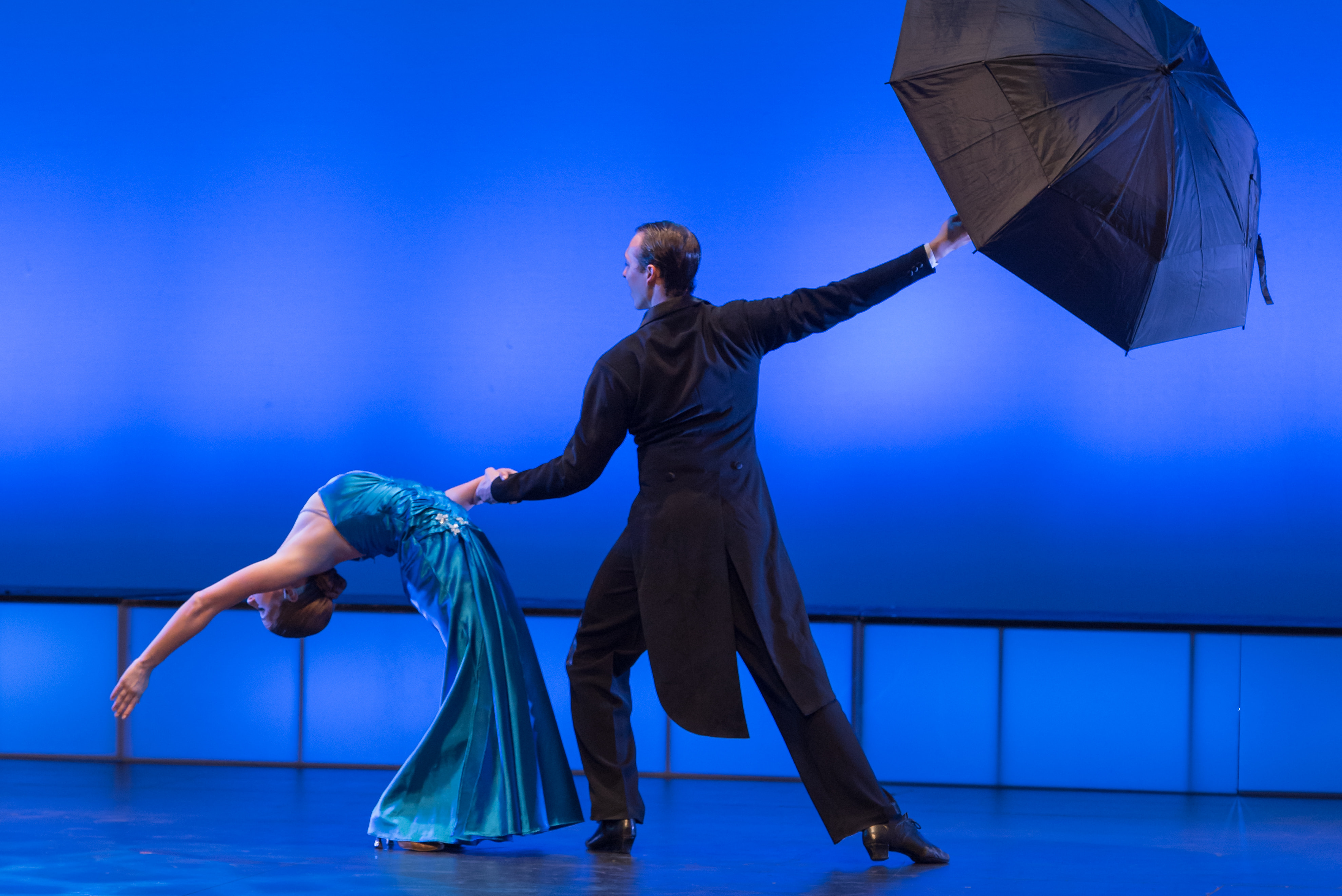Professional showcase — umbrella dip in blue