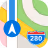 Apple Maps app icon with a stylized blue map marker over a green and gray background featuring highway 280.
