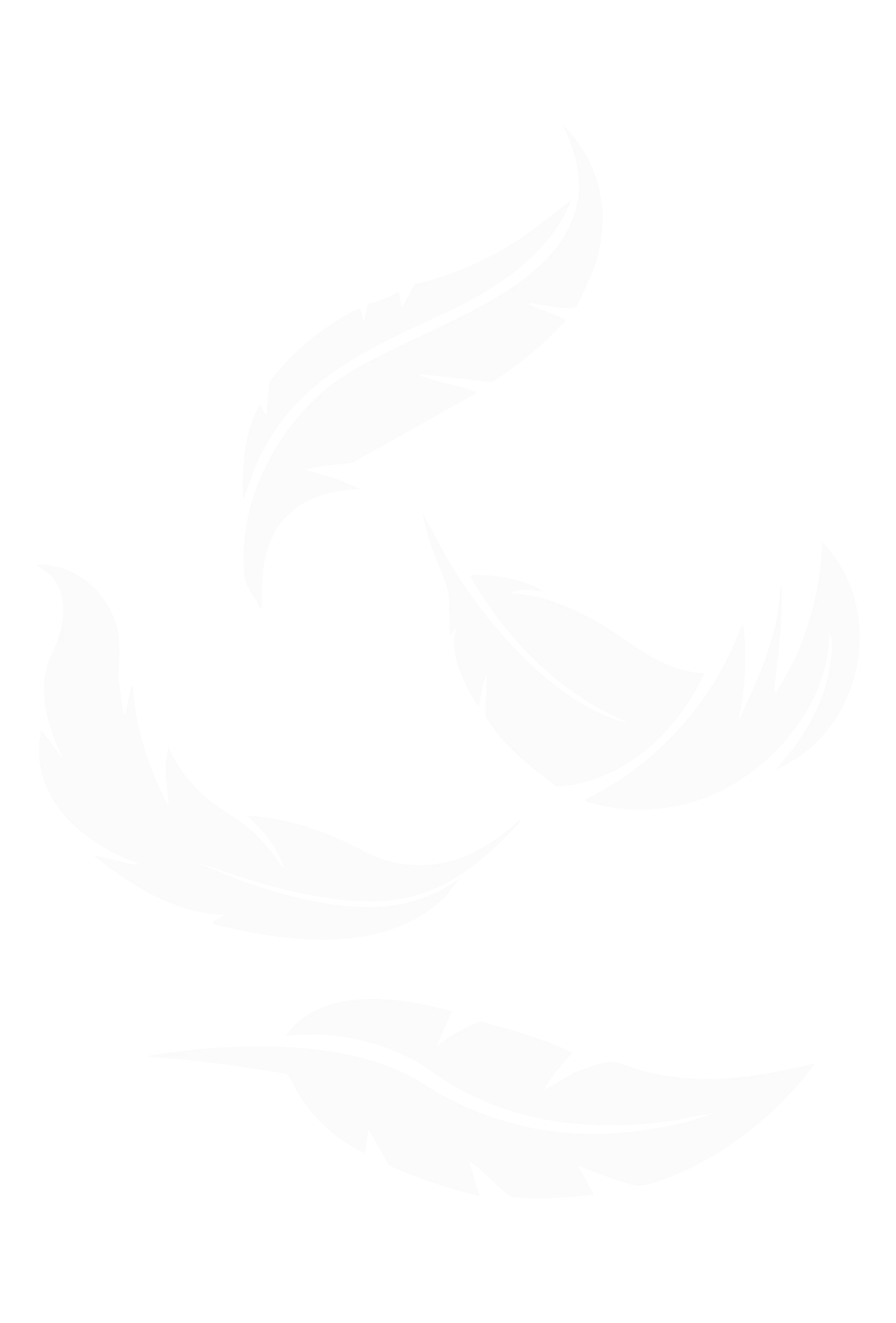 Four black stylized feathers arranged in a loose circular pattern on a transparent background.