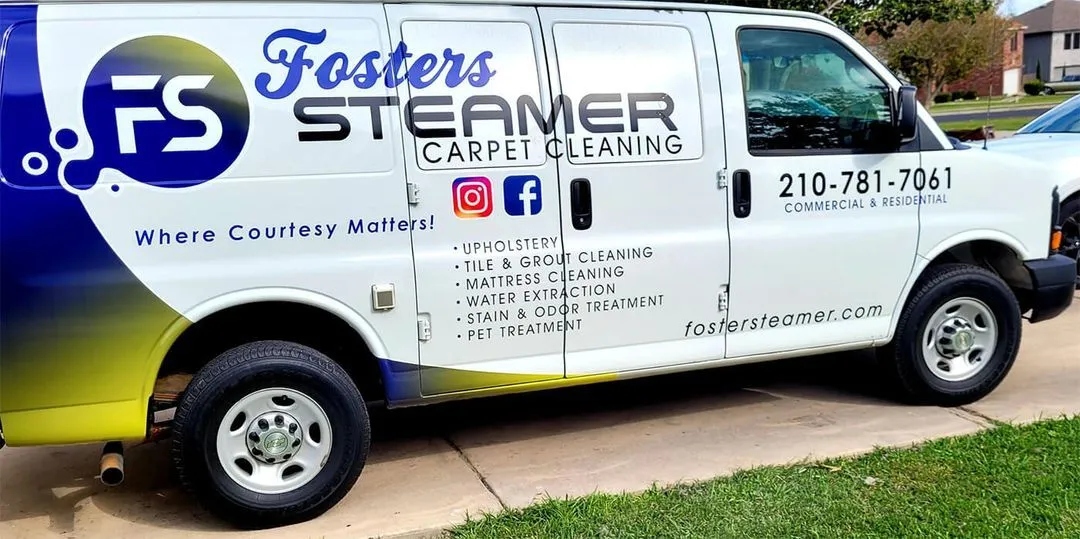 Fosters Steamer Carpet Cleaning service van
