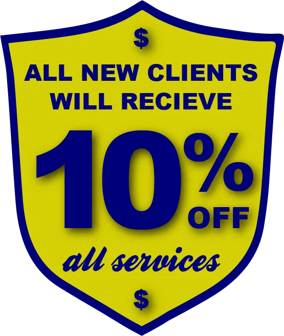 Image of All new clients will receive 10% off all services