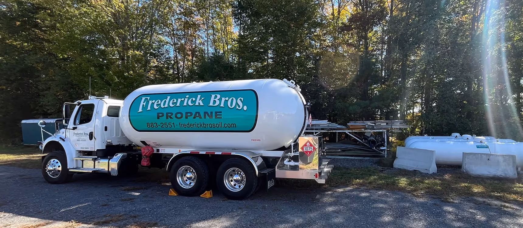 Fredrick propane delivery truck parked outside