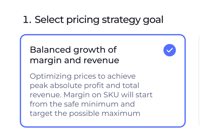 PriceMind pricing strategy options