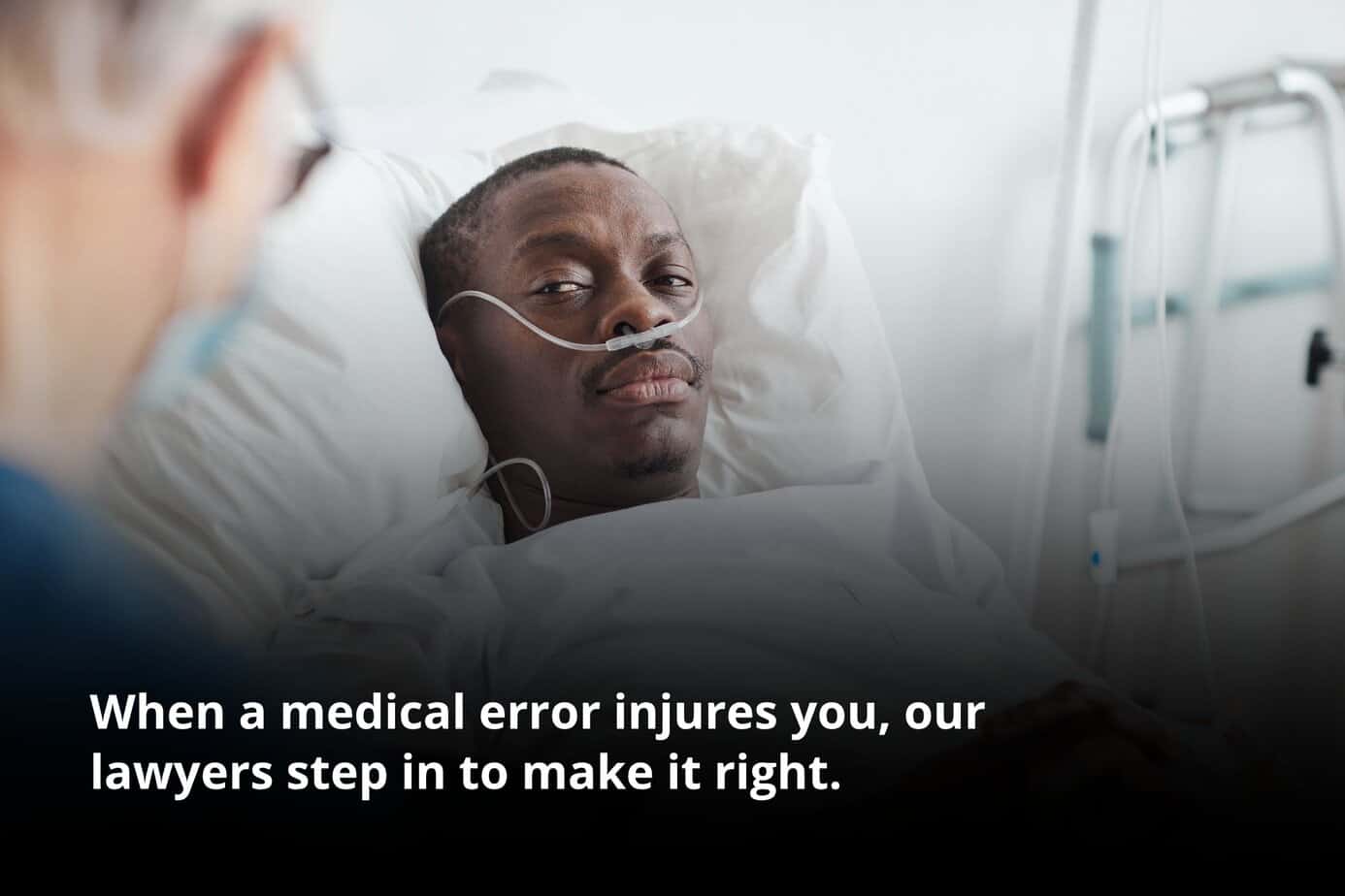 A man on oxygen support after being injured by a surgical error. His family reaches out to a Santa Ana medical malpractice lawyer.