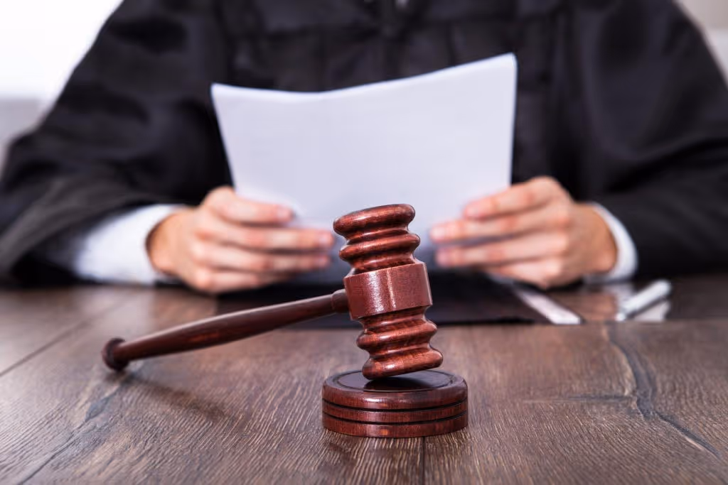 Judge in courtroom