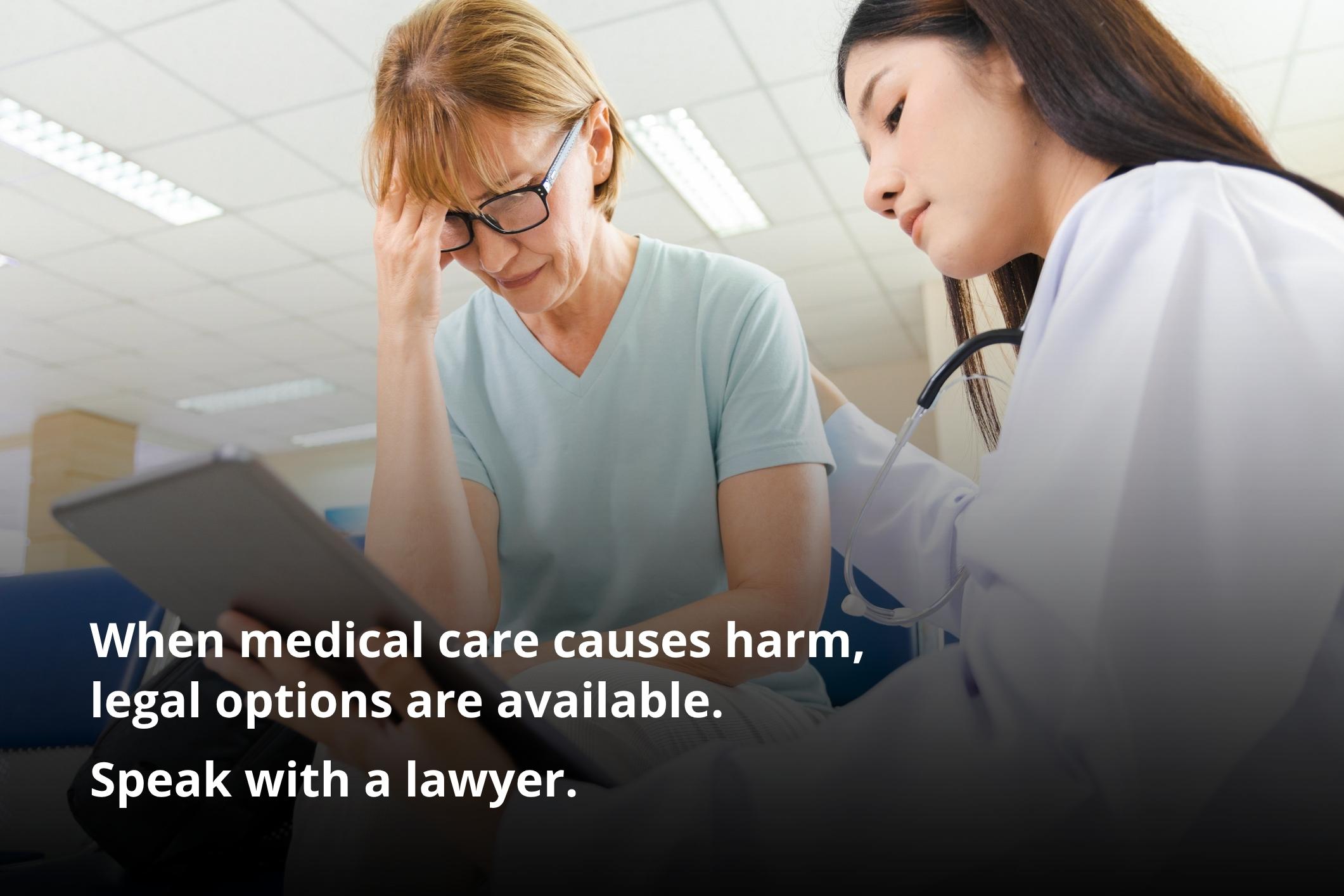 Doctor consulting with patient, representing Newport Beach medical malpractice lawyer claims.