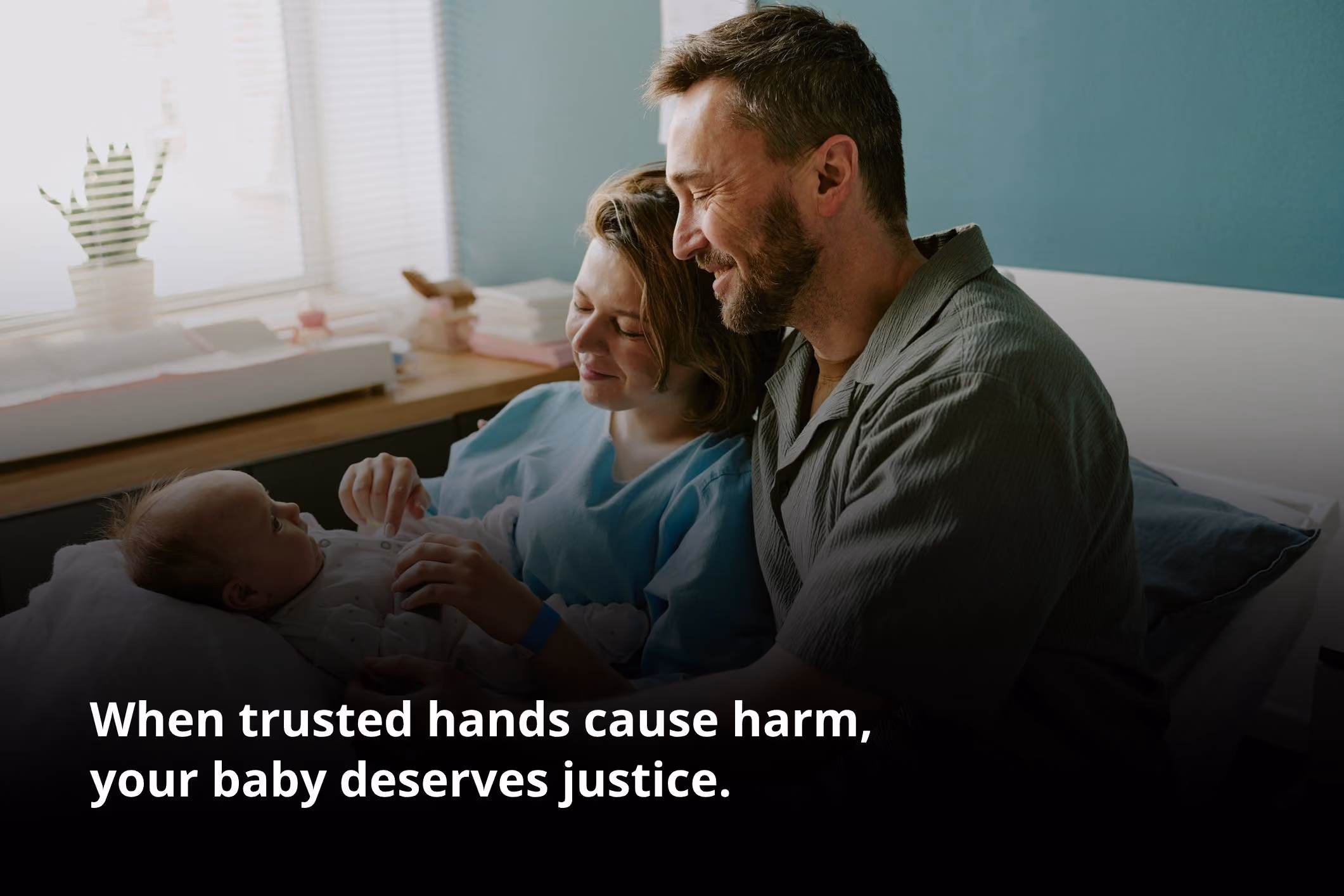 New parents caring for newborn, symbolizing need for an Orange County birth injury lawyer.