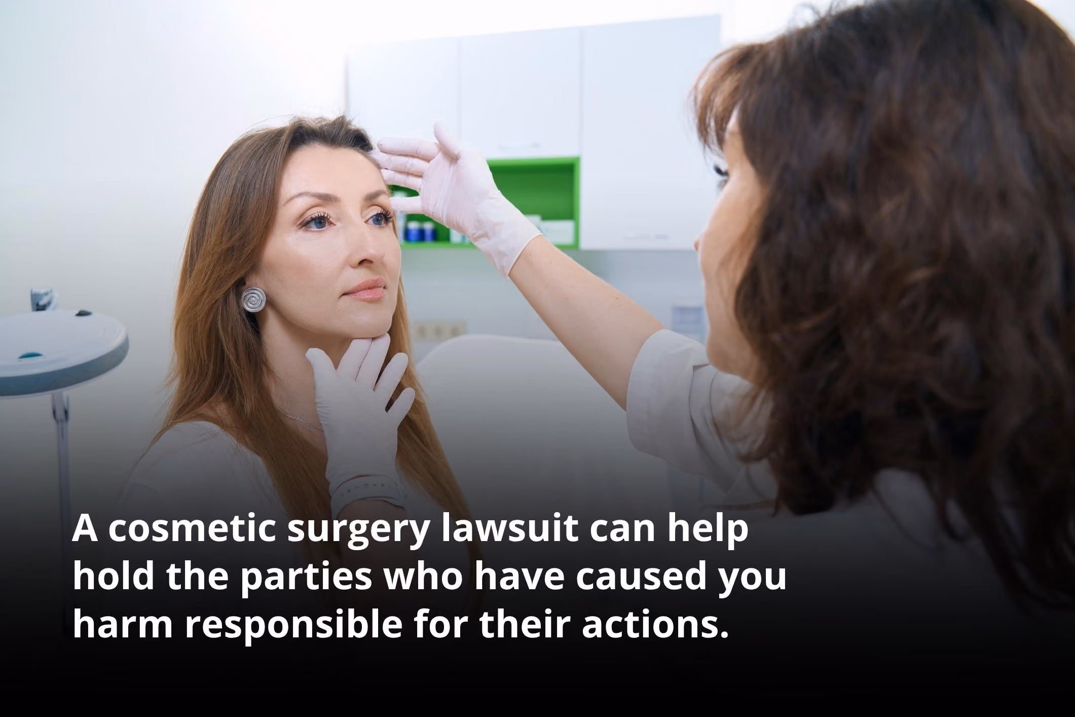 Female patient getting a second opinion from doctor after contacting a California plastic surgery lawyer.