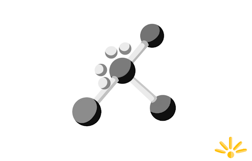 VSEPR tool image. 3D VSEPR model showing a central atom with three bonded atoms and 2 pairs of lone pairs arranged in a t-shape.