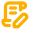 Icono amarillo de un contrato con un clip de papel