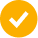 Marca de verificación negra dentro de un círculo amarillo.