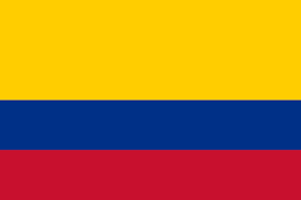 Bandera de Colombia con franjas horizontales amarilla, azul y roja.