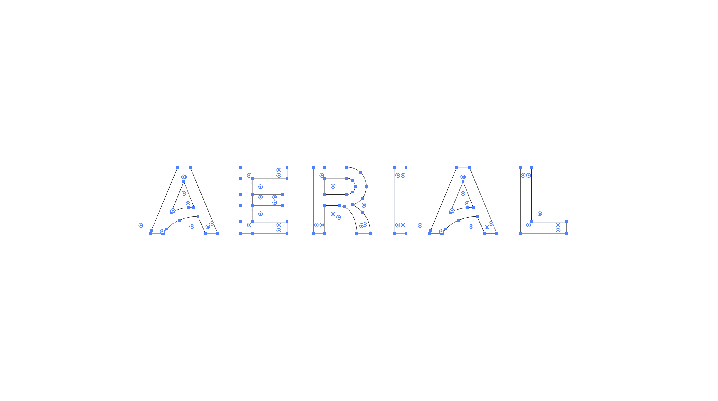 Aerial logo construction — geometric mark refined across iterations