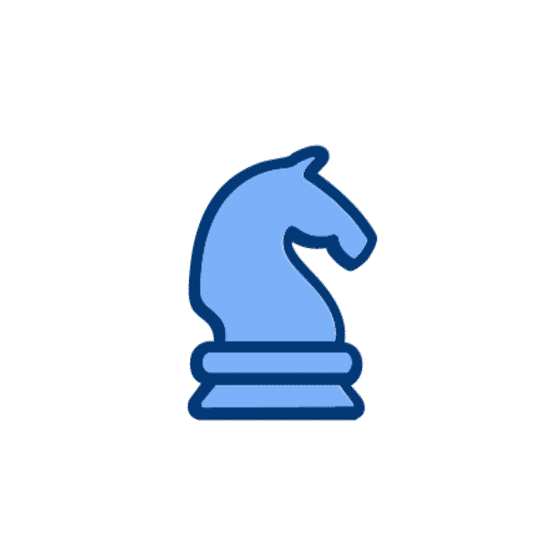 Animated Knight Chess Piece with rearing horse head.